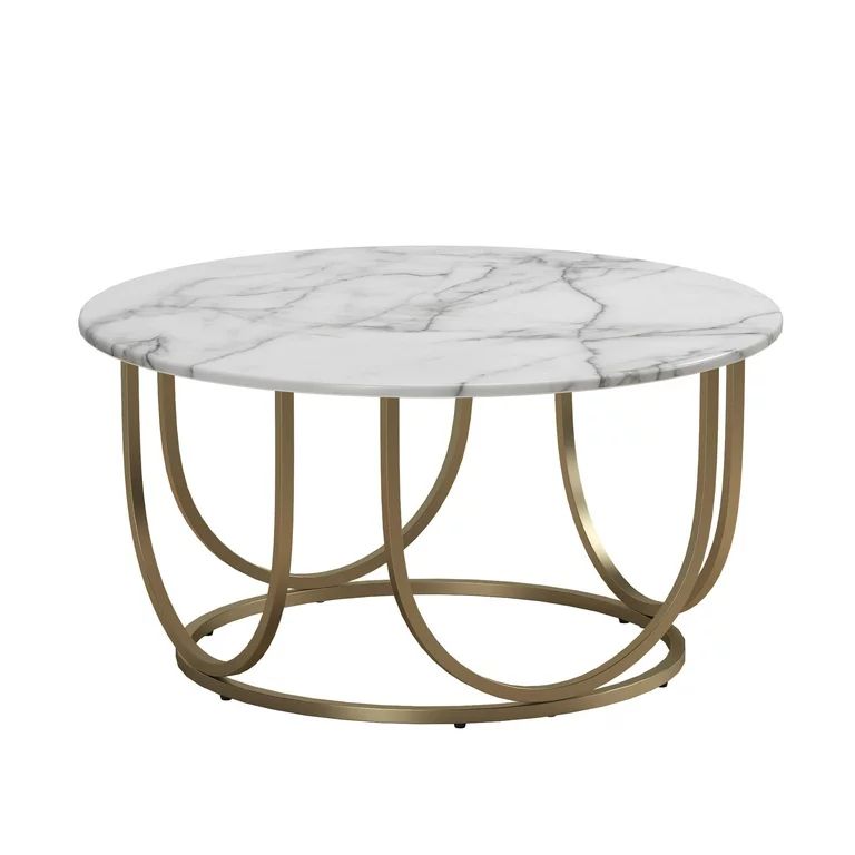 CosmoLiving Gwyneth Coffee Table, White Marble/Gold | Walmart (US)