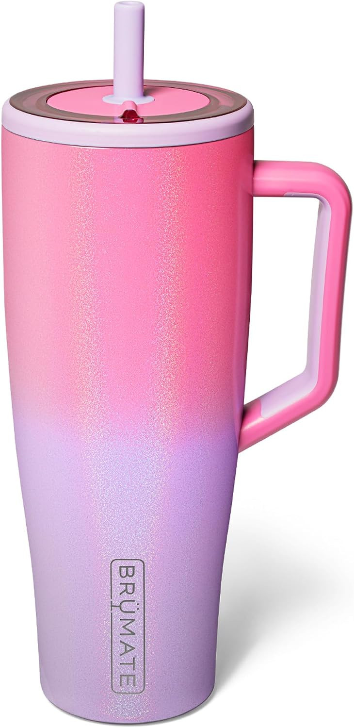 BrüMate Era 40 oz Tumbler with Handle and Straw | 100% Leakproof Insulated Tumbler with Lid and Flexible SoftSip Straw | Made of Stainless Steel | Cup Holder Friendly Base | 40oz (Cotton Candy) | Amazon (US)