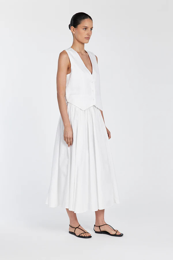BANKS WHITE LINEN VEST | DISSH