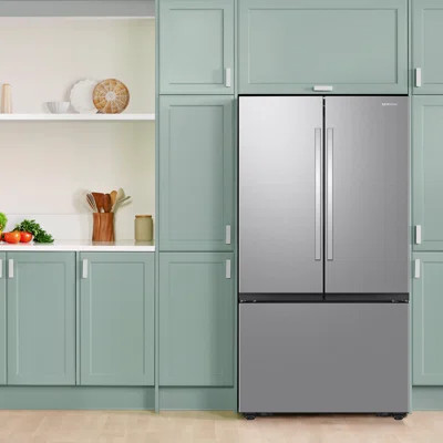 Samsung Stainless Steel Kitchen Package with 32 cu. ft. Mega Capacity 3-Door French Door Refrigerator with Electric Range | Wayfair North America