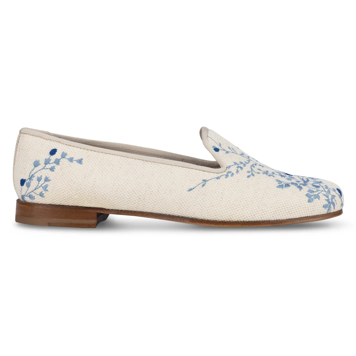 Fleurs Flax Linen Slipper | Over The Moon