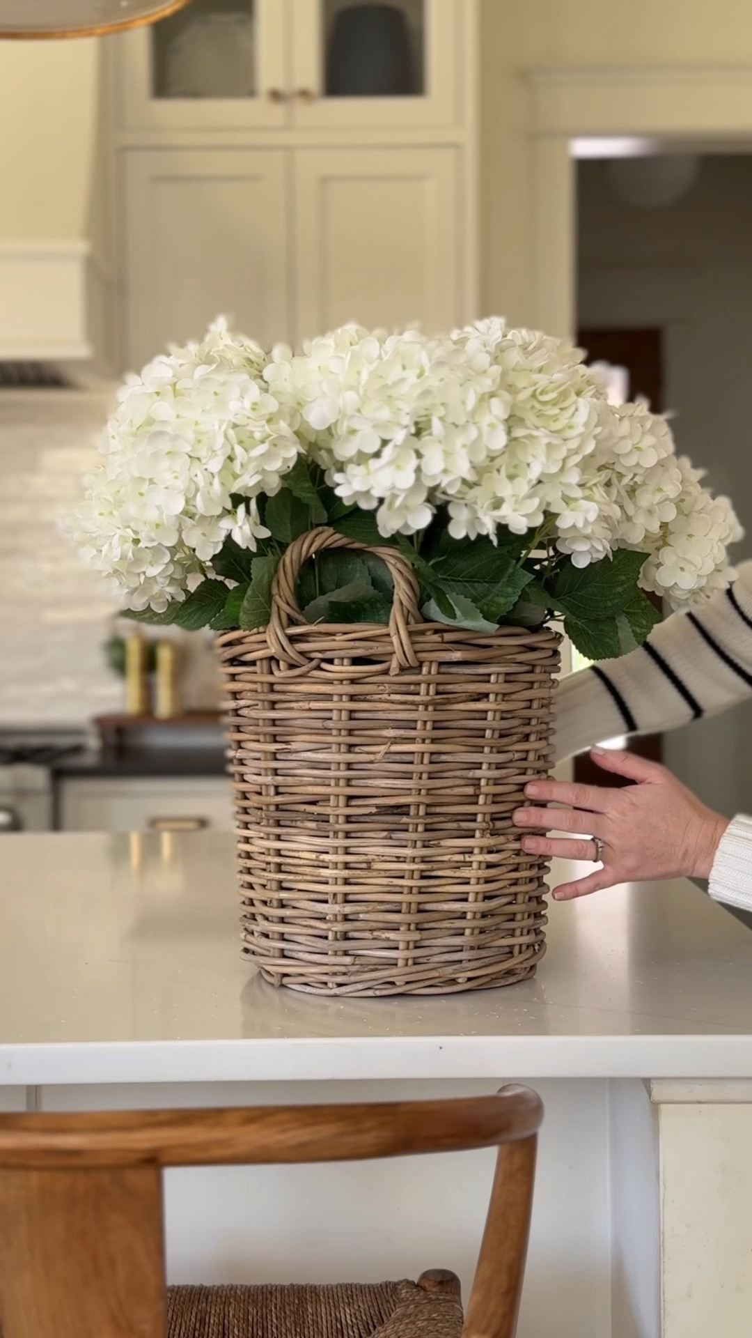 These realistic artificial hydrangea topiaries from Amazon are so beautiful and such an easy way to enjoy the look of hydrangeas without the maintenance. They come as a set of two, and I like placing them in planters to make them feel even more realistic. 

I used my wicker baskets from Wayfair for this look.

#LTKHome #LTKSeasonal