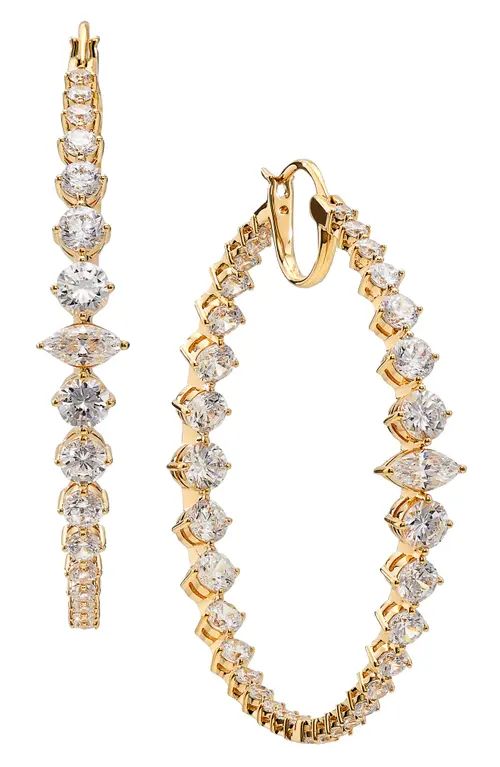 Nadri Leah Statement Hoop Earrings in Gold at Nordstrom | Nordstrom