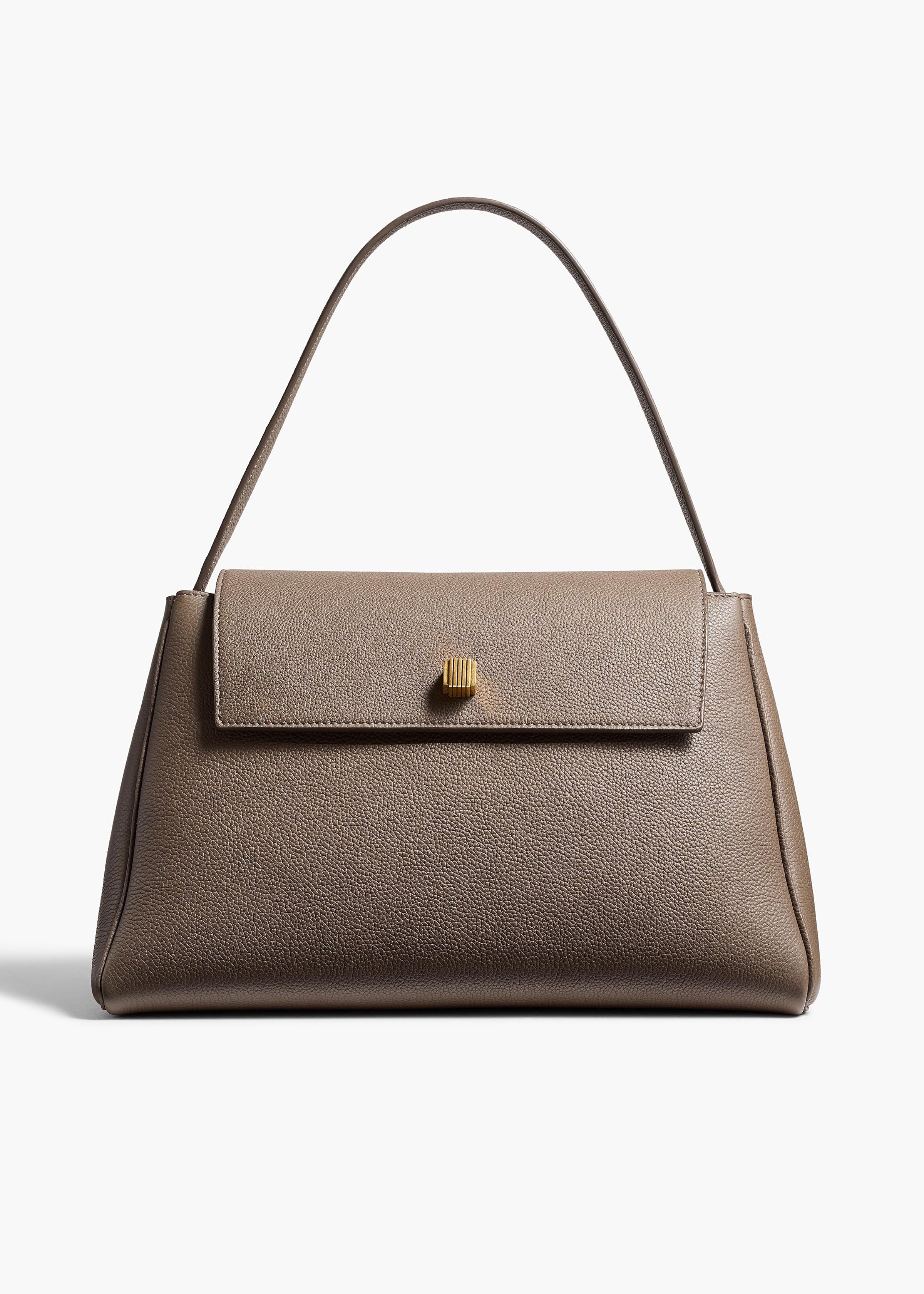 KHAITE - Audrey Top Handle Bag In Elephant Pebbled Leather | Khaite