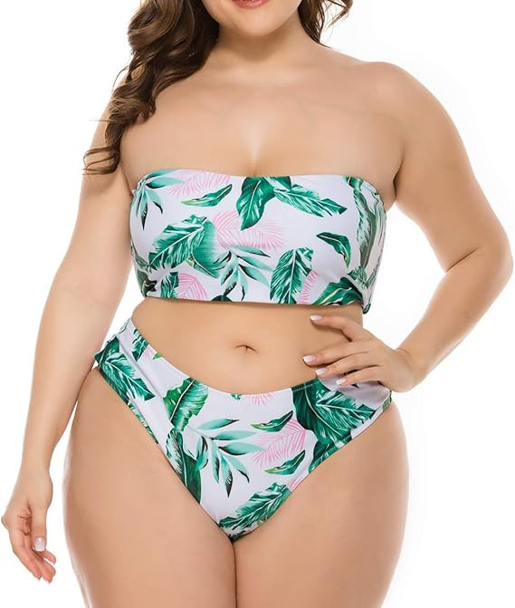 Yii ouneey Plus Size Swimsuit for Women High Waisted Bikini Sets for Women Bathing Suit for Women | Amazon (US)