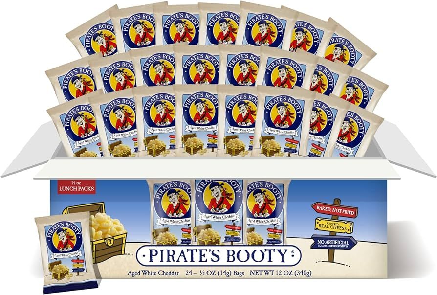 Pirate's Booty Aged White Cheddar Cheese Puffs, Gluten Free, Healthy Kids Snacks, Kids snacks for... | Amazon (US)