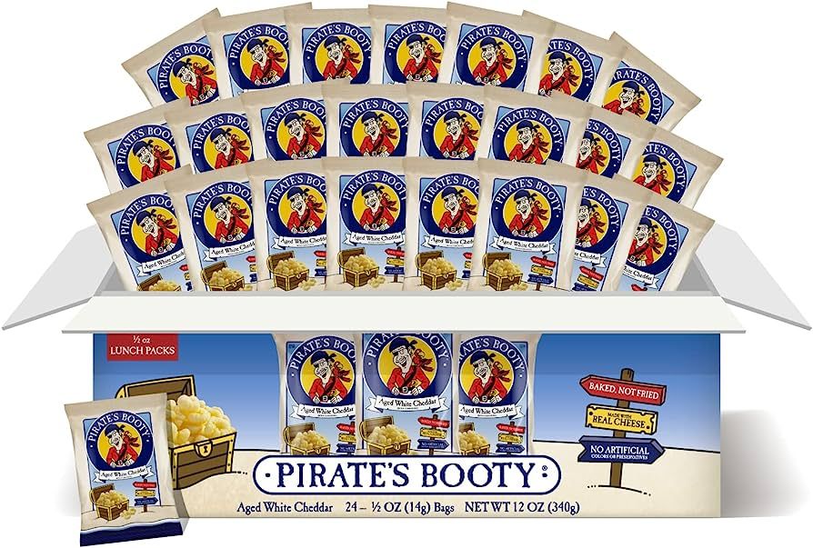 Pirate's Booty Aged White Cheddar Cheese Puffs, Gluten Free, Healthy Kids Snacks, Kids snacks for... | Amazon (US)