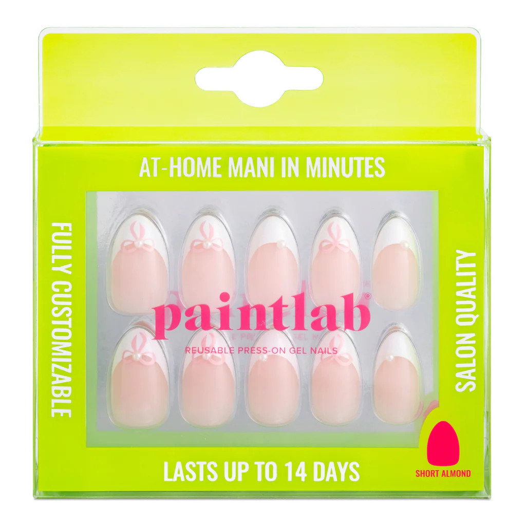 Belle Bows Short Almond Press-On Nails | PaintLab