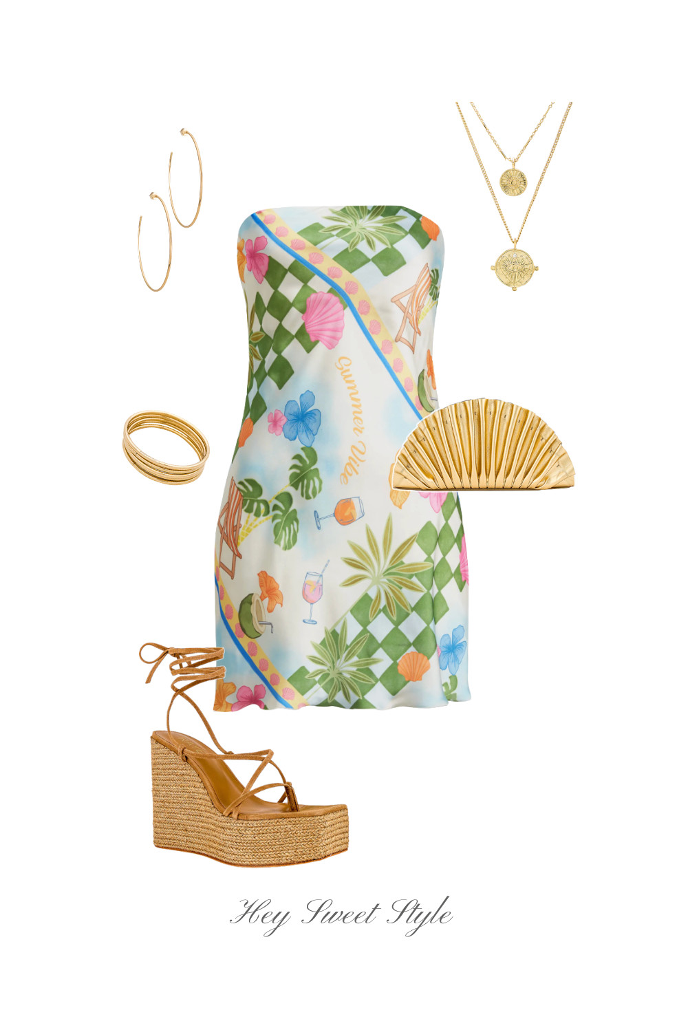 Vacation Outfit: Summer Print Dress 🌴 

 