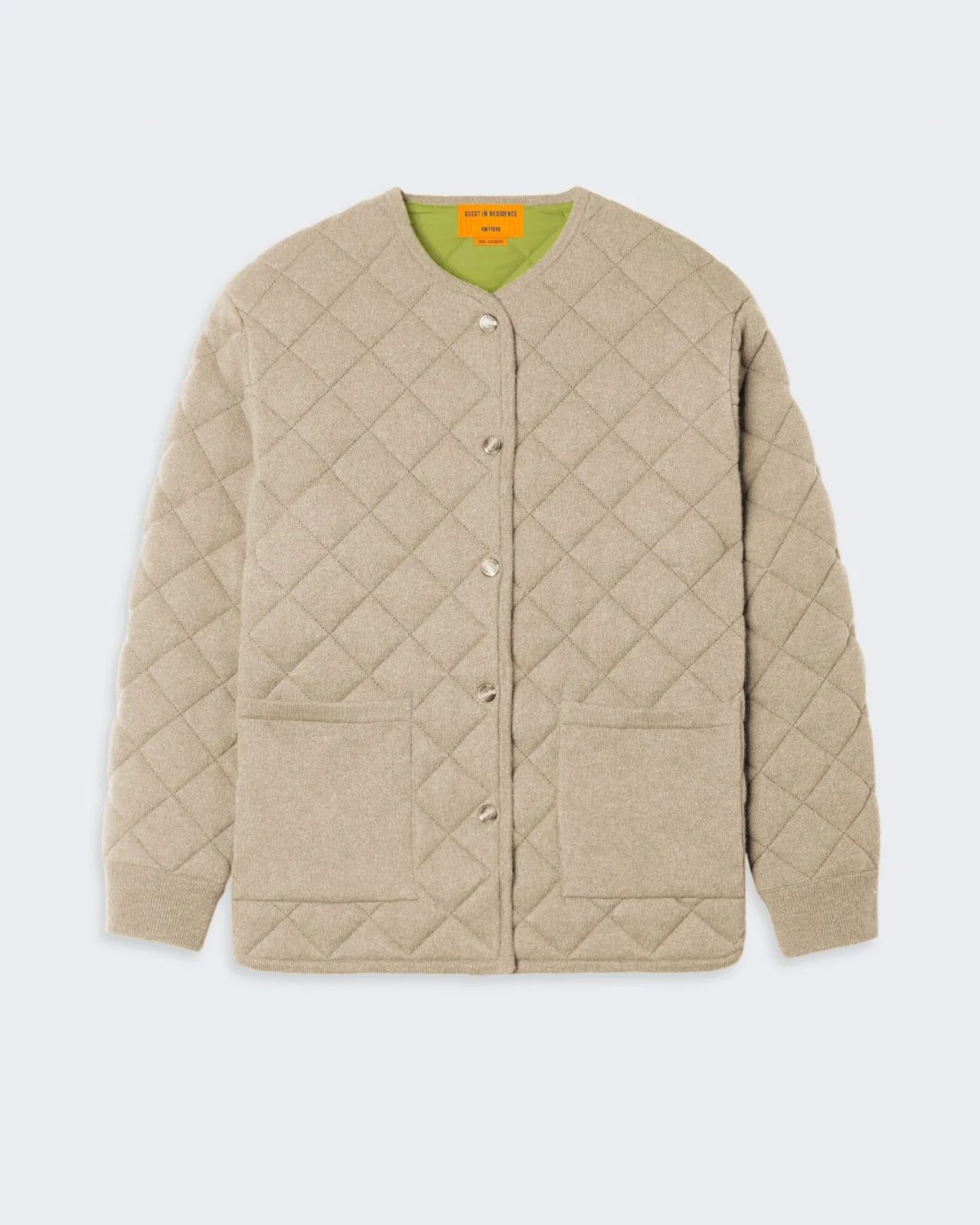 Quilted Liner Jacket In Cashmere Blend - Dune | Guest In Residence