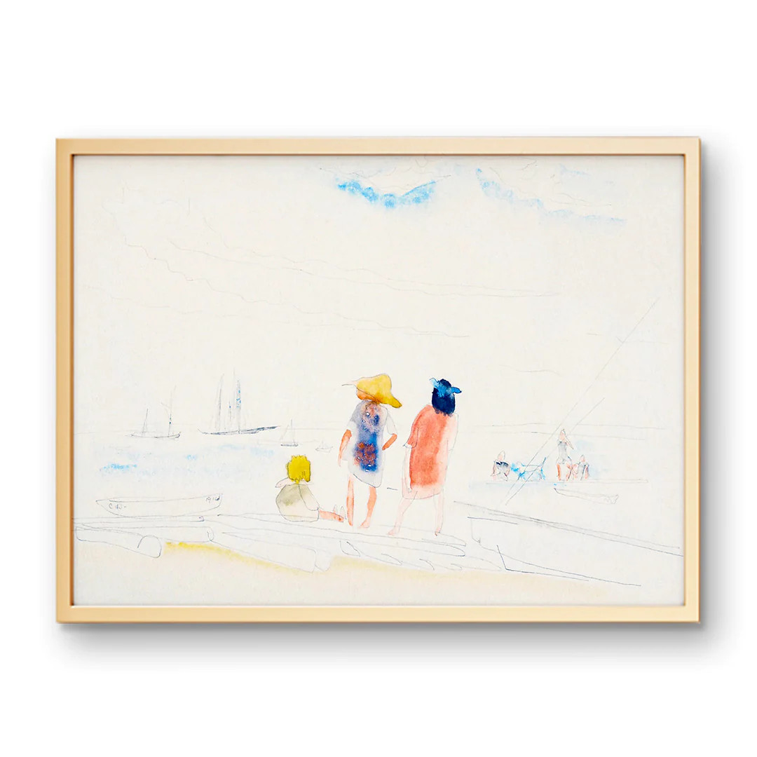 A Quiet Day on the Beach | Watercolor Beach Scene | Urban Garden Prints