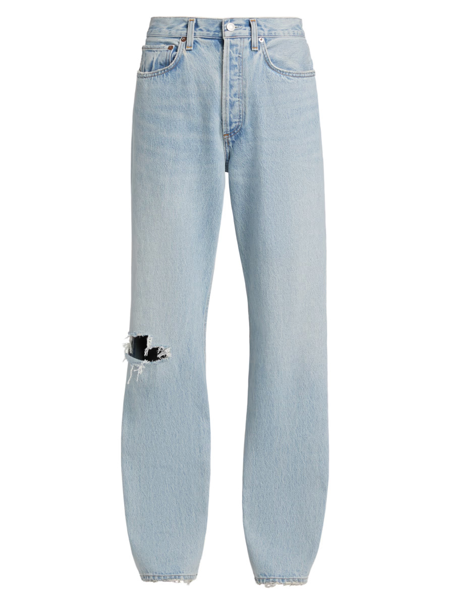 Agolde Kelly Distressed High-Rise Jeans | Saks Fifth Avenue | Saks Fifth Avenue