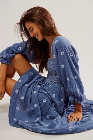 Dahlia Embroidered Maxi Dress | Free People (Global - UK&FR Excluded)