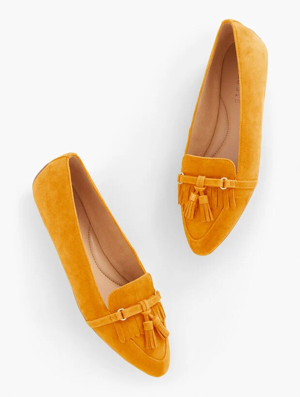 Francesca Tassel Driving Flats - Suede | Talbots