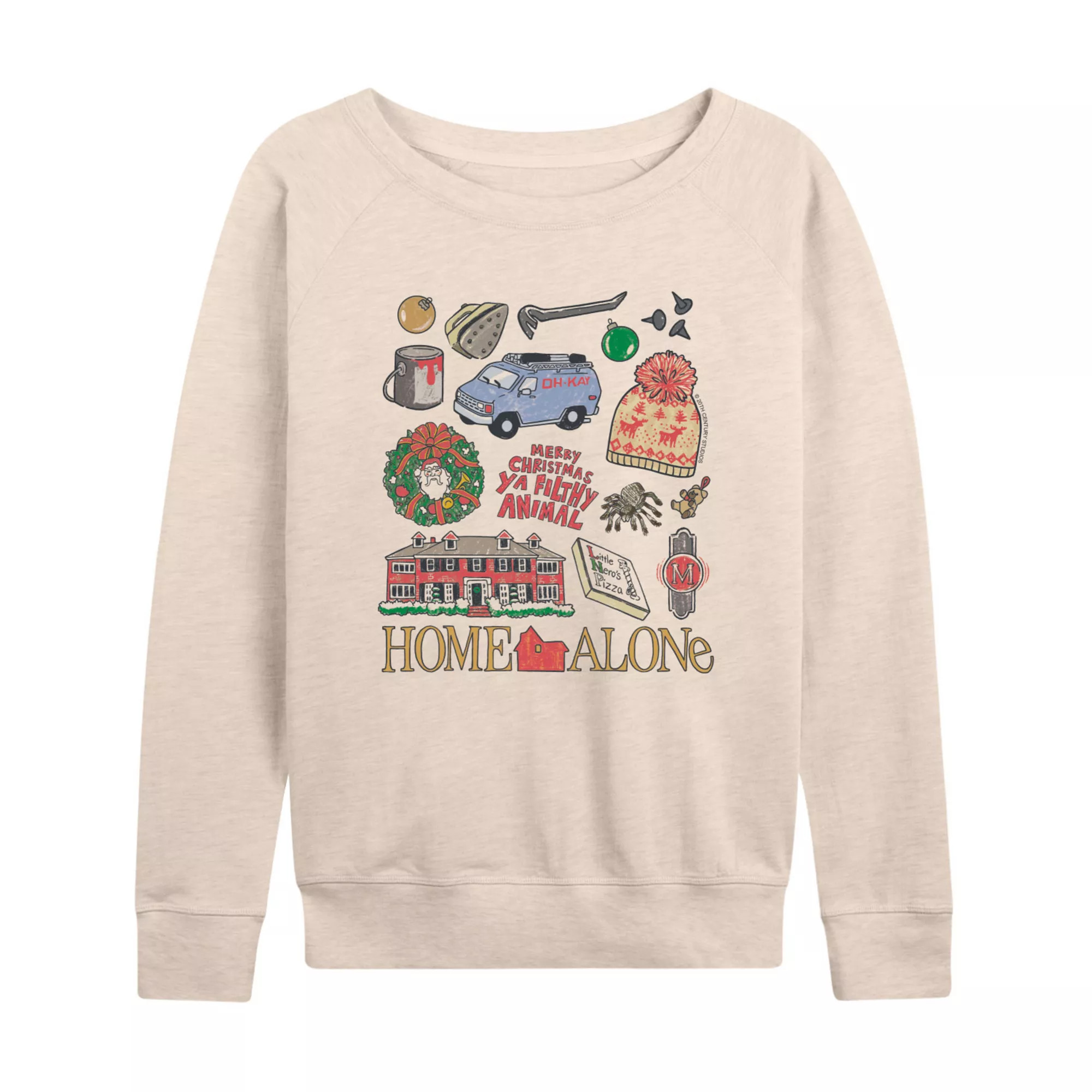 Women's Home Alone Icon Collage French Terry Long Sleeve Tee | Kohl's