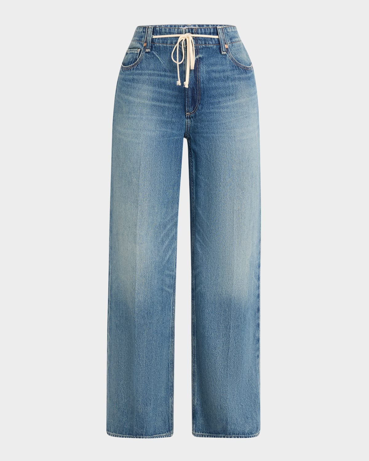 Zoey Wide-Leg Jeans with Tie | Neiman Marcus