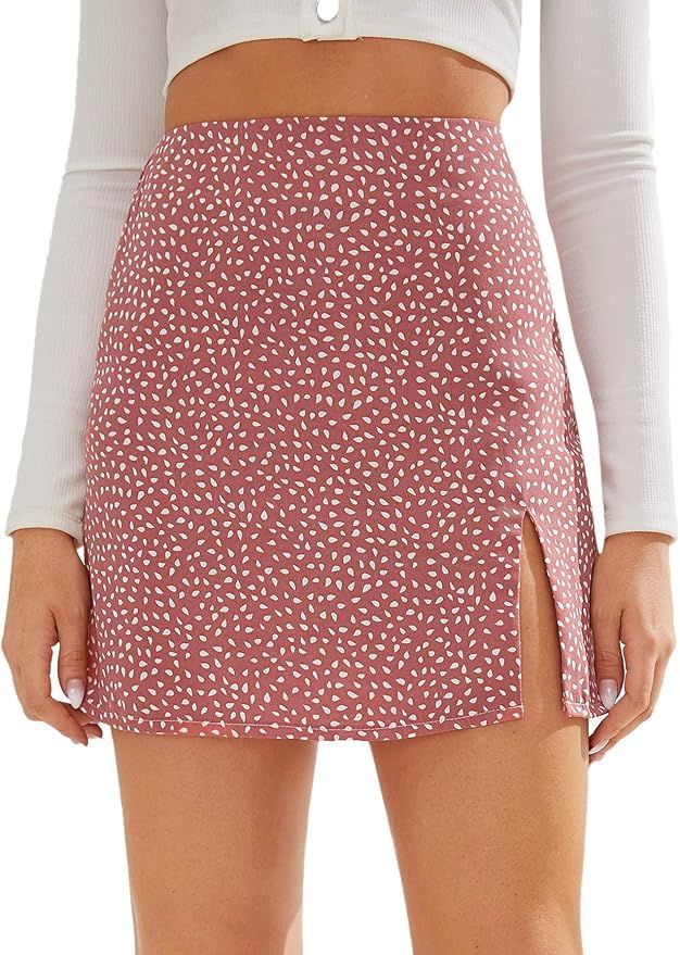 WDIRARA Women's Asymmetrical Solid Overlap Bodycon Workwear Skirt | Amazon (US)