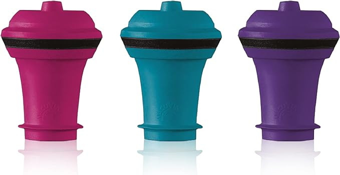 Vacu Vin Wine Saver Vacuum Stoppers – Set of 3 – Multicolor – Airtight Seal to Keep Wine Fr... | Amazon (US)