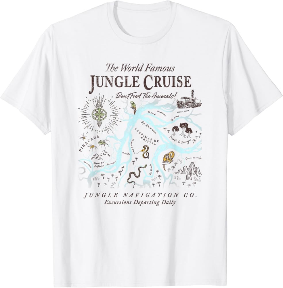 Disney Jungle Cruise World Famous Excursions Departing Daily Short Sleeve T-Shirt | Amazon (US)