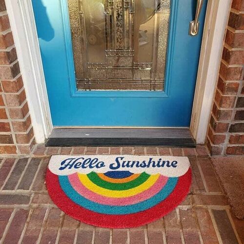 Colorful Rainbow Coir Doormat Rug Half-Round Welcome Entrance Mat, Non-Slip Back | eBay US