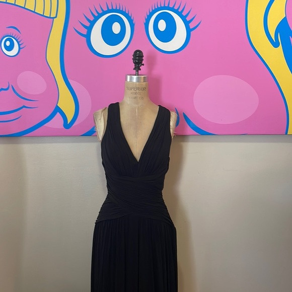 BCBGMAXAZRIA Black Jersey Low Back Gown Long Dress | Poshmark