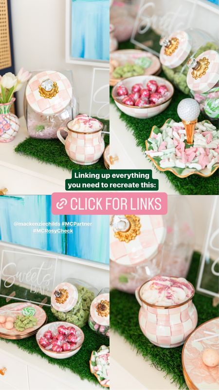 The most beautiful new Mackenzie Childs pink and white check dining collection, coffee mugs, and candy jars! 🍬 #MackenzieChilds #rosycheck #MCRosyCheck 

#LTKSeasonal #LTKparties #LTKhome