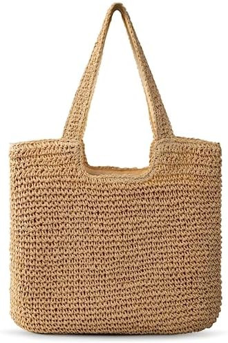 Trifabricy Beach Bags for Women, Woven Straw Tote Bags，Large Beach Bag, Weaving Swim Shopping T... | Amazon (US)