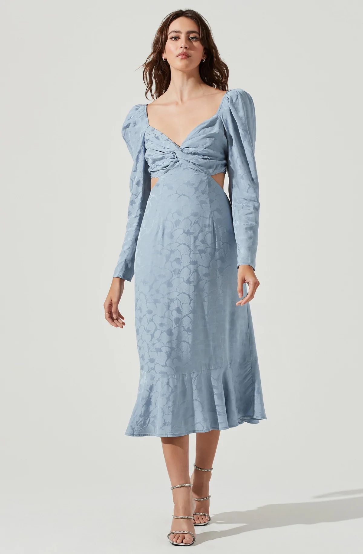 Lainie Long Sleeve Cutout Midi Dress | ASTR The Label (US)