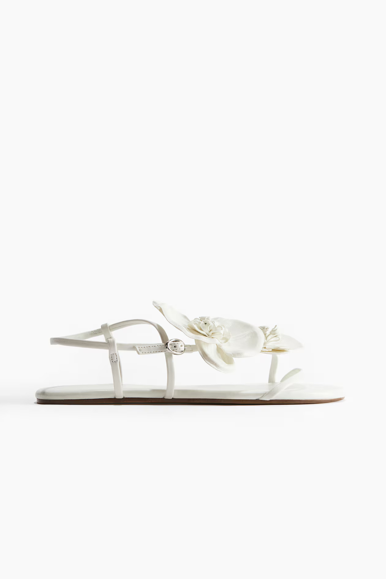 Appliquéd Strappy Sandals - White - Ladies | H&M US | H&M (US + CA)