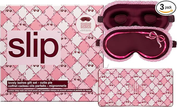 slip Lovely Lashes Gift Set – Cutie Pie Edition – Crimson Pure Silk Contour Sleep Mask with L... | Amazon (US)