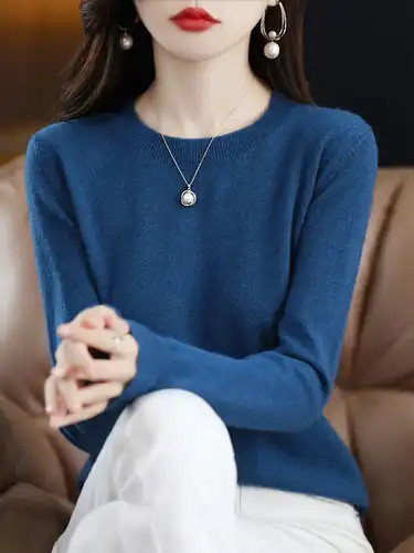 Solid Color Crew Neck Sweater Versatile Long Sleeve Sweater - Temu | Temu Affiliate Program