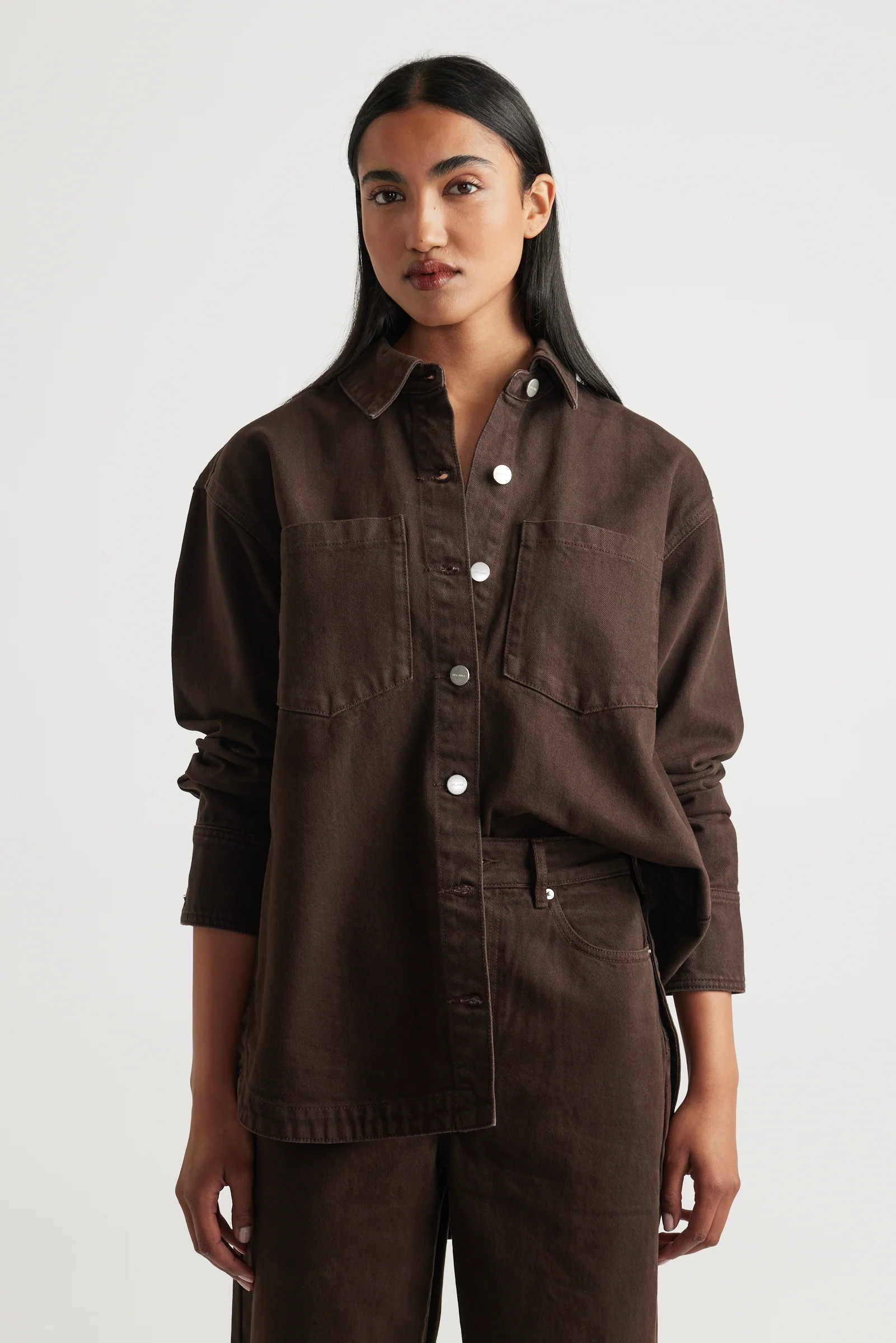 Ariana Denim Shirt - Truffle Brown | DECJUBA