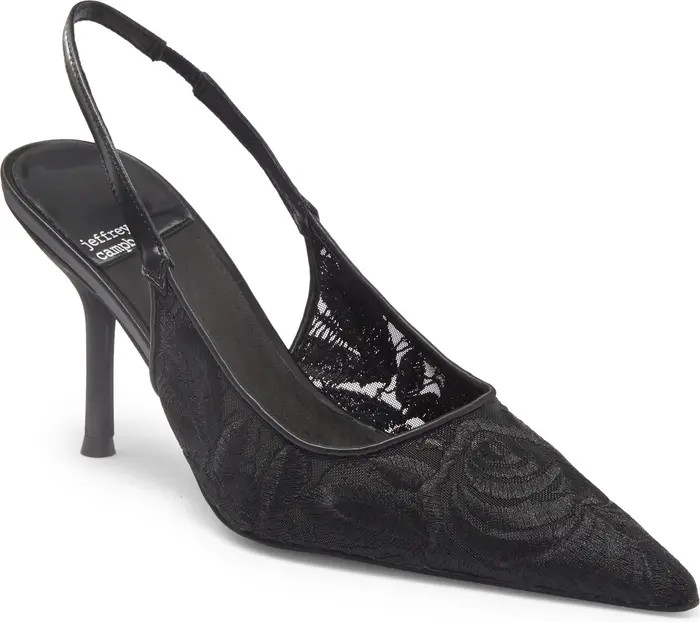 Lofficele Embroidered Mesh Slingback Pointed Toe Pump (Women) | Nordstrom