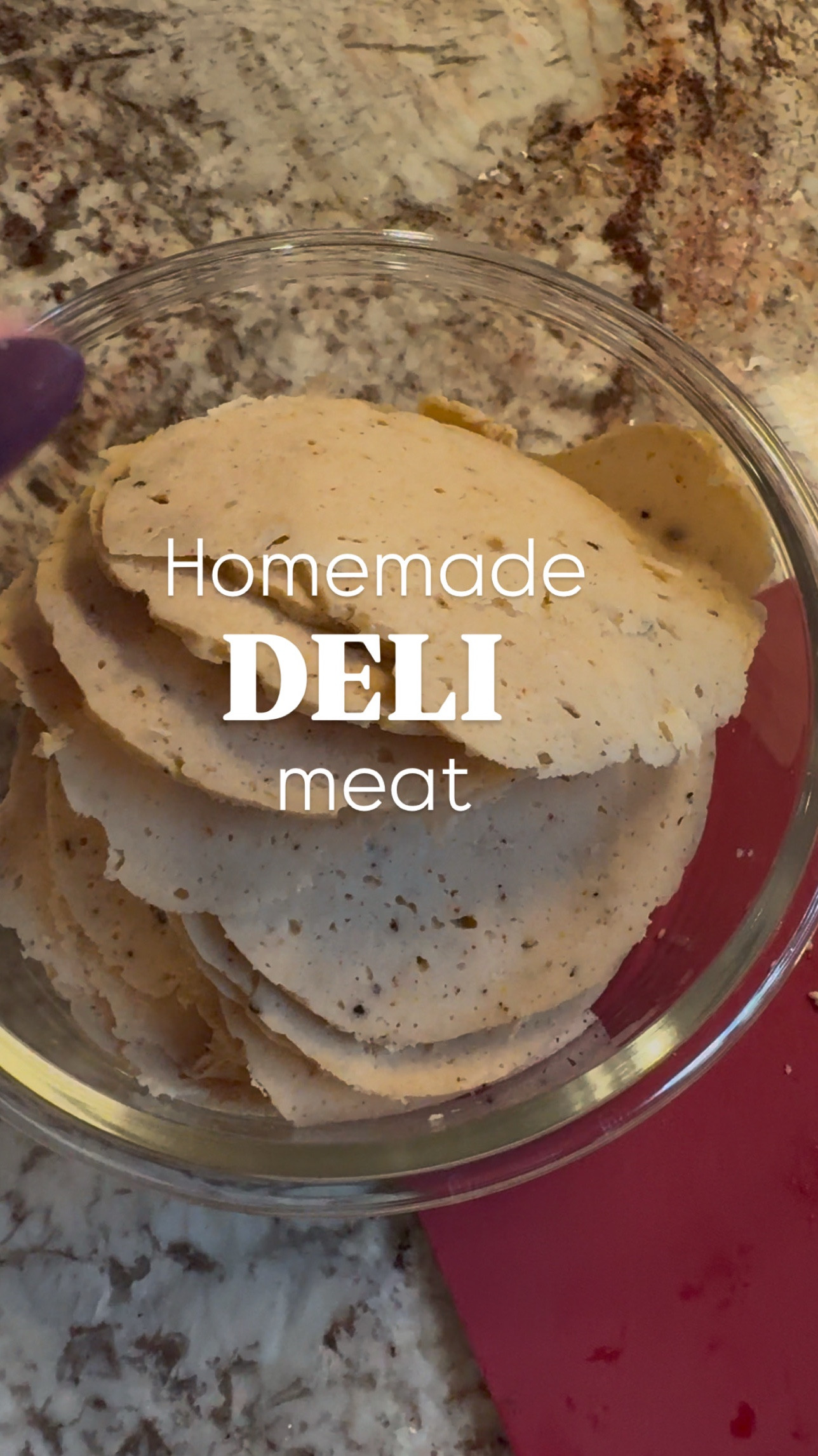 Homemade Deli Meat

1lb of chicken breast 
1tsp honey
1/2 tsp onion powder 
1/2 tsp garlic powder 
1/2 tsp turmeric 
1/2 tsp paprika 
1/2 tsp salt
1/2 tsp pepper 

Cut your raw chicken breast into chunks and then add to blender with honey and spices, blend until a paste like texture has formed. Oil your meat press on the inside and transfer your meat mixture to it then put the lid on. Add to a pot of simmering water for about an hour and a half or until the thermometer reads 165 degrees (make sure the water is at the same height/level of the meat inside the press). Remove from heat and refrigerate for a few hours to cool and set. Remove the lid and slide the meat out, slice and enjoy!

#LTKFindsUnder50 #LTKWatchNow #LTKFamily