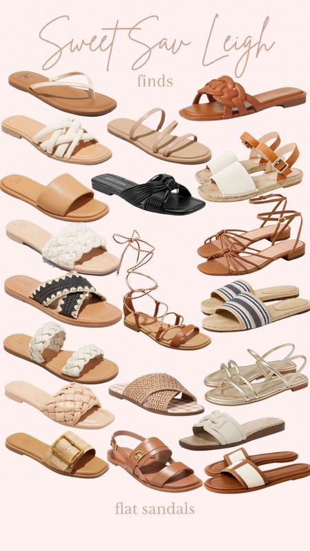 Flat sandals for summer! | braided sandals, lace up sandals, gold sandals, black sandals, nude sandals, espadrilles 

#LTKshoecrush #LTKSeasonal #LTKFind