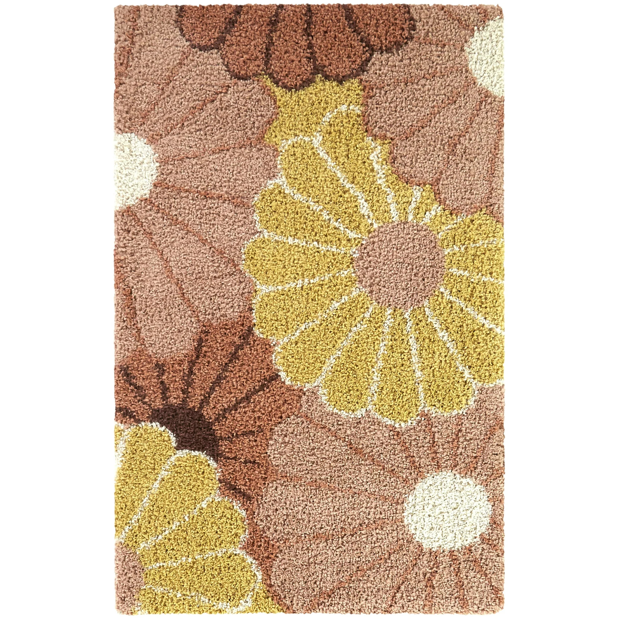 Mainstays Pink Floral Indoor Shag Rug, 7' 10"W x 10'L | Walmart (US)