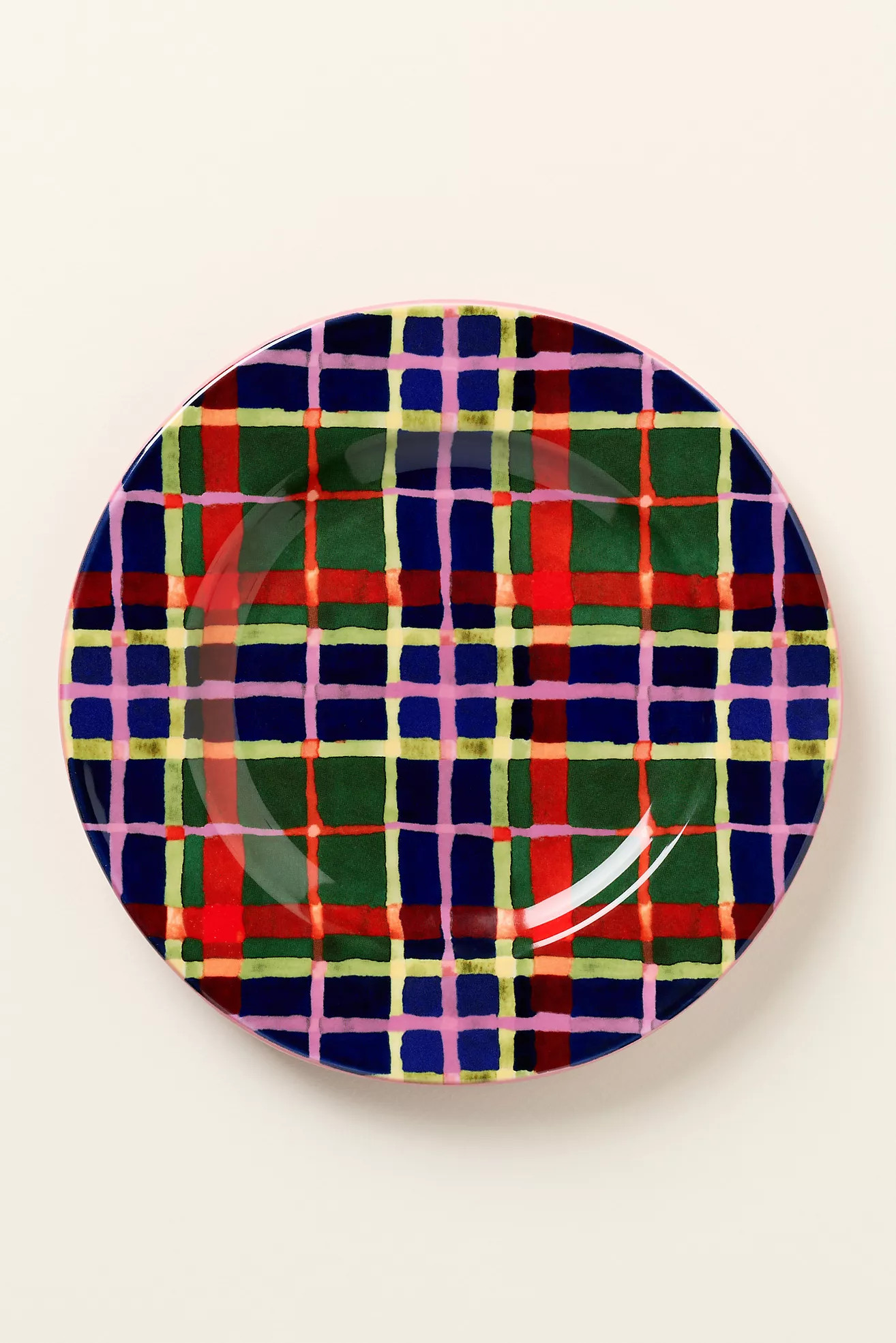 Tartan Stoneware Dessert Plate | Anthropologie (US)
