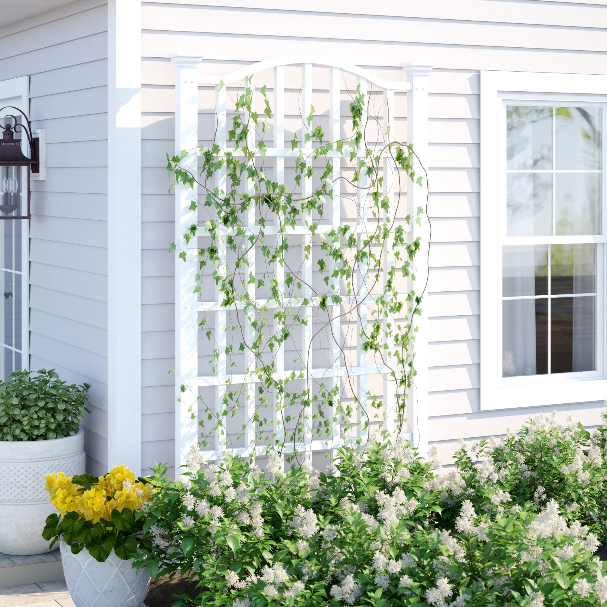 Kerrimore 96'' H x 54'' W Vinyl Lattice Panel Trellis | Wayfair North America