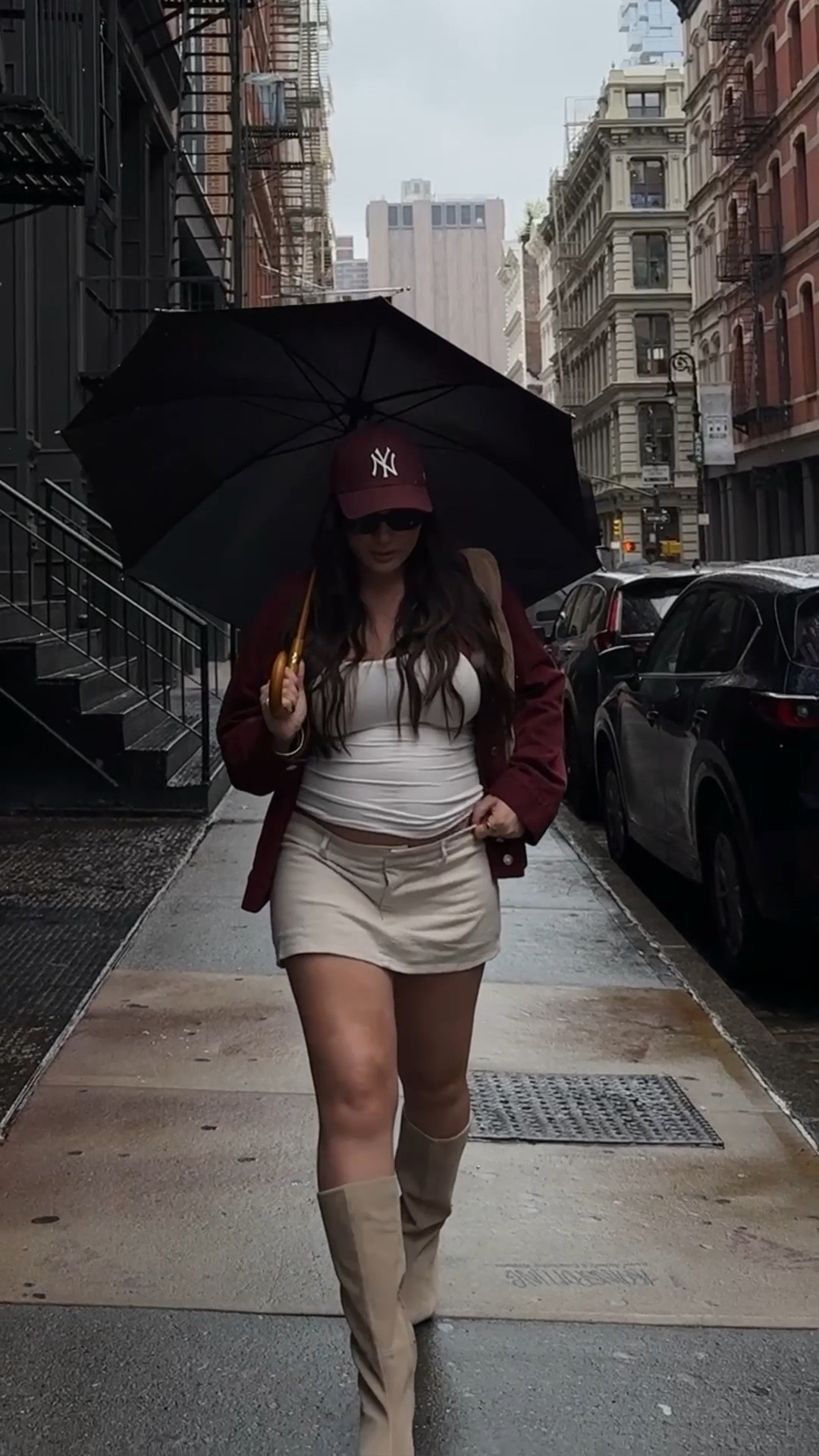 Loving anything burgundy for fall - wearing the cutest denim jacket styled with a mini skirt, suede boots, and a matching suede bag

#LTKItBag #LTKSeasonal #LTKStyleTip