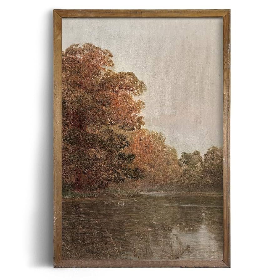 Rustic Farmhouse Wall Art Decor - 24x36 Large Unframed Rolled Canvas - Boho Landscape Picture - R... | Amazon (US)