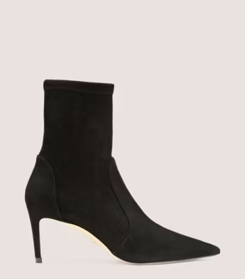 Stuart Weitzman Stuart 75 Stretch Booties, Black Stretch Suede, Size: 8 Narrow | Stuart Weitzman (US)