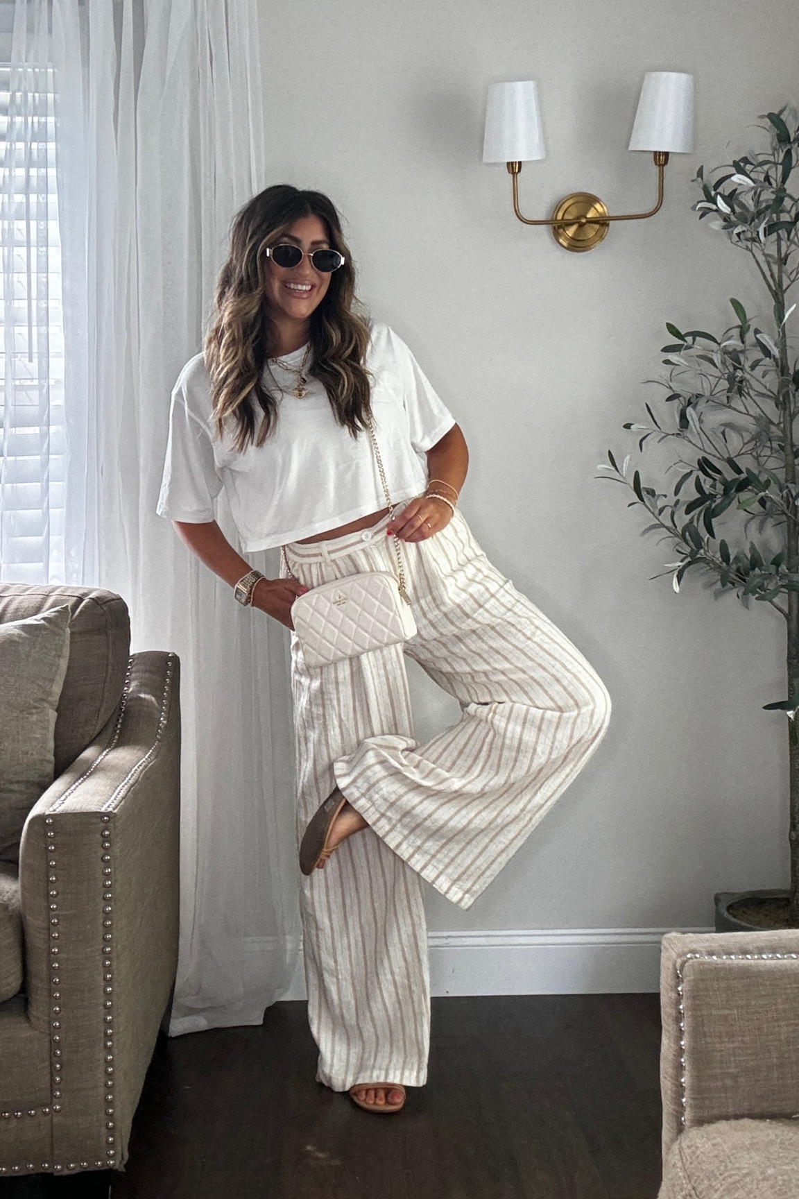 Easy summer outfit. Small in linen pants and have matching button down too. Top is a small and medium bra. (The best t-shirt bra!). Xx

#LTKFindsUnder50 #LTKStyleTip #LTKSummerSales #LTKFindsUnder50 #LTKSeasonal #LTKSummerSales