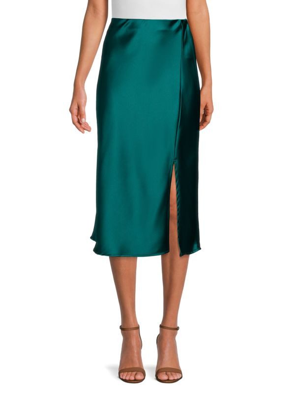 ​High Slit Satin Midi Skirt | Saks Fifth Avenue OFF 5TH