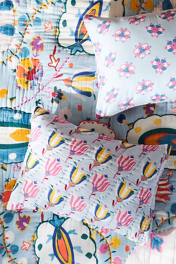 Gertrude Shams, Set of 2 By Artisan Quilts by Anthropologie in Mint Size S2kngsham | Anthropologie (US)