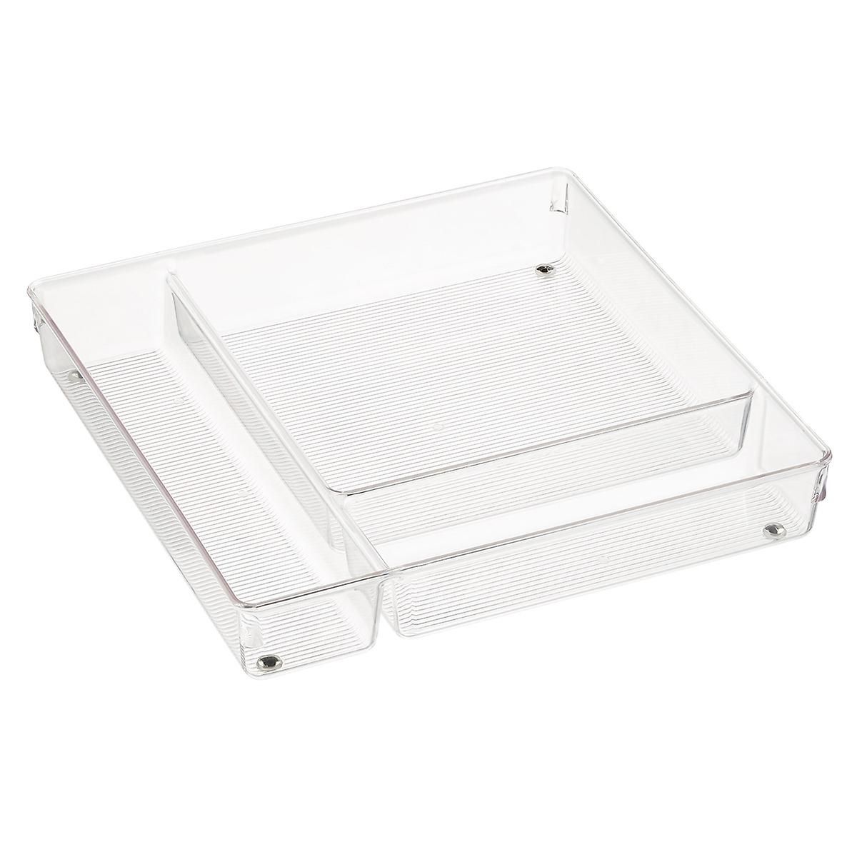 iDESIGN Linus 3-Section Tray Clear | The Container Store