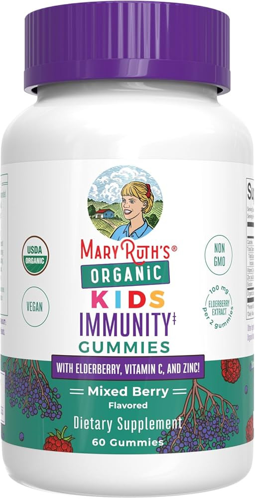 MaryRuth Organics Kids Immune Support Gummies | USDA Organic | Vitamin C, Zinc, and Elderberry Gu... | Amazon (US)