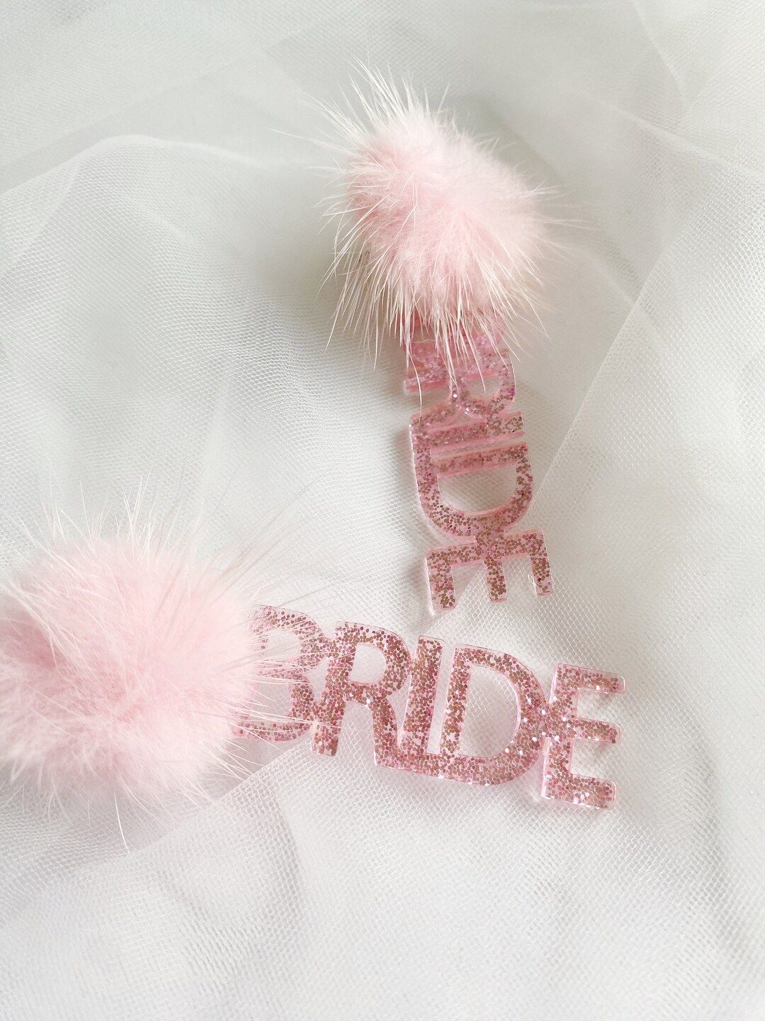 BRIDE Pompom Earrings •Bride Earring •Bridal Shower earrings• Bride Acrylic Bachelorette Ea... | Etsy (US)