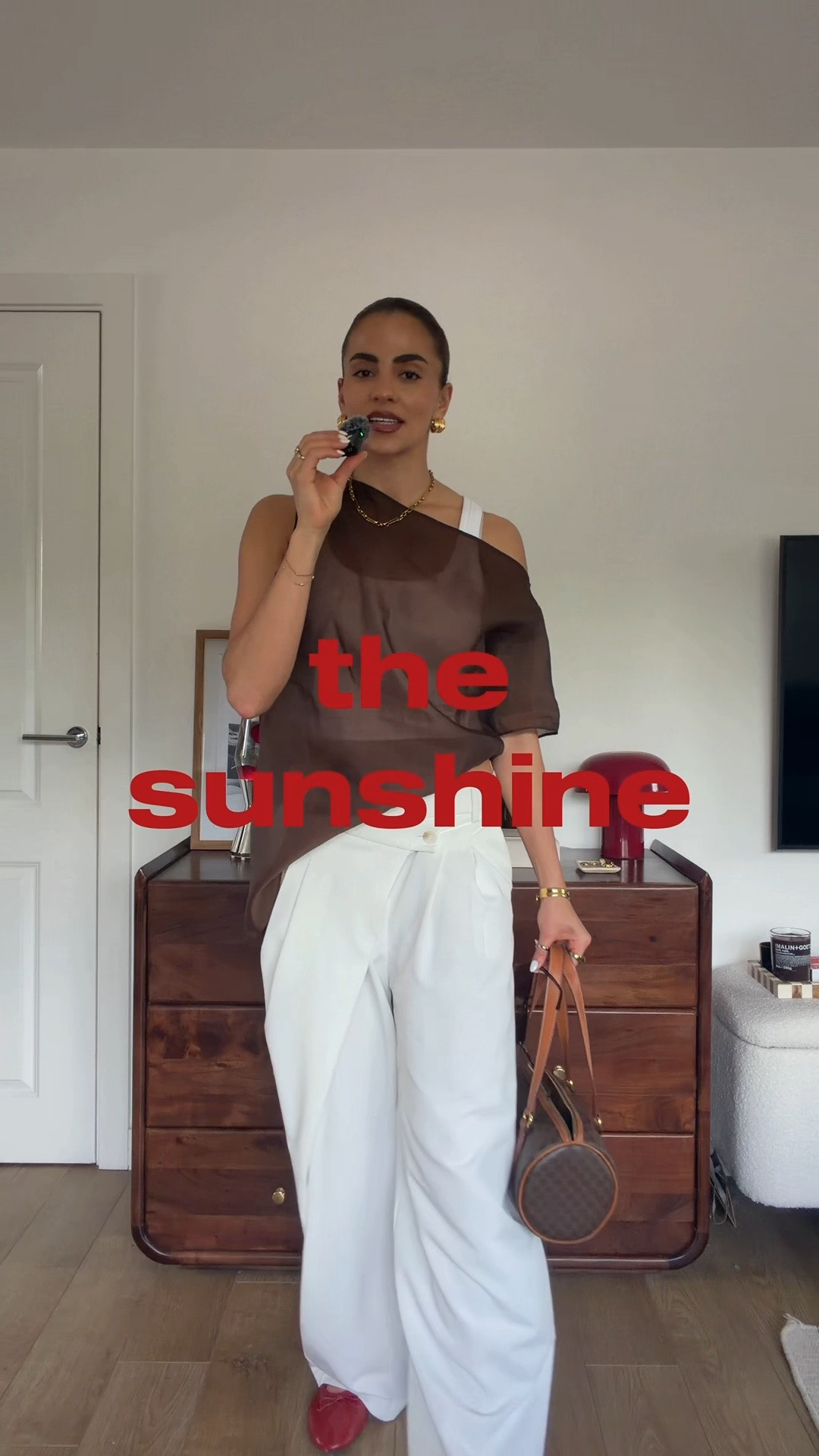 Today’s outfit of the day for the sunshine, white trousers, organza top and red ballet pumps

#LTKuk #LTKspring #LTKsummer