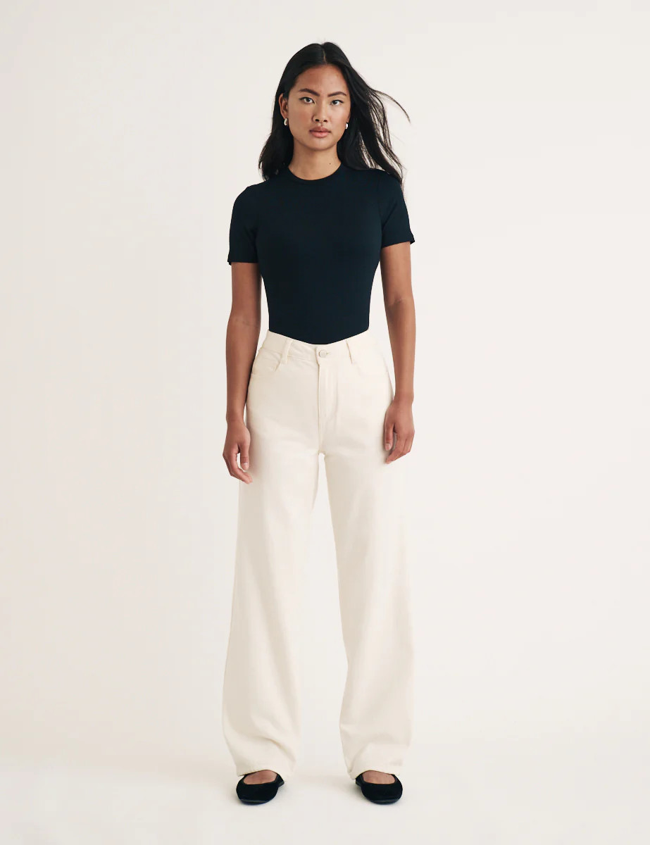 Cream Relaxed Straight Jeans | Nobody's Child
