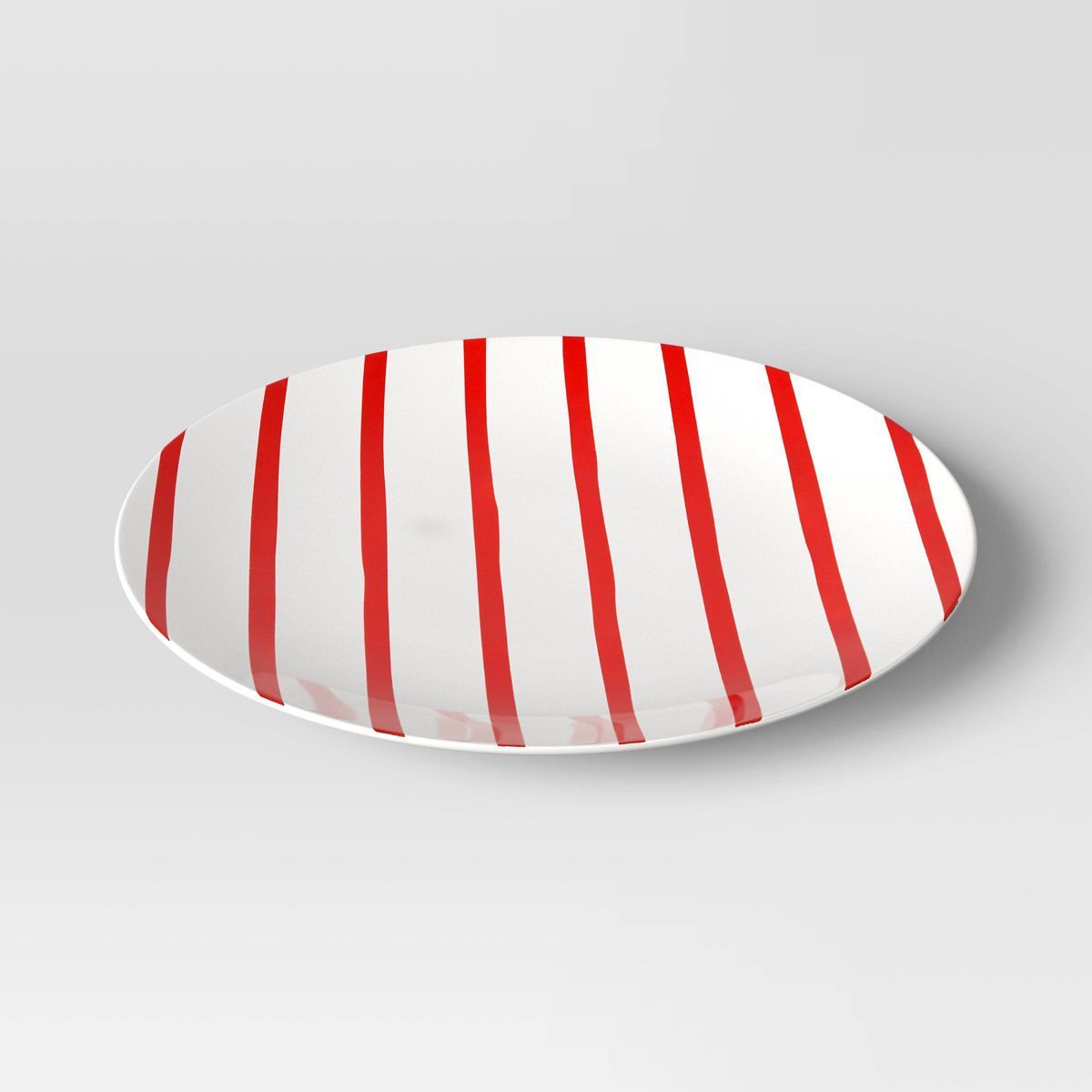 13"x13" Holiday Stoneware Striped Round Serving Plate - Threshold™ | Target